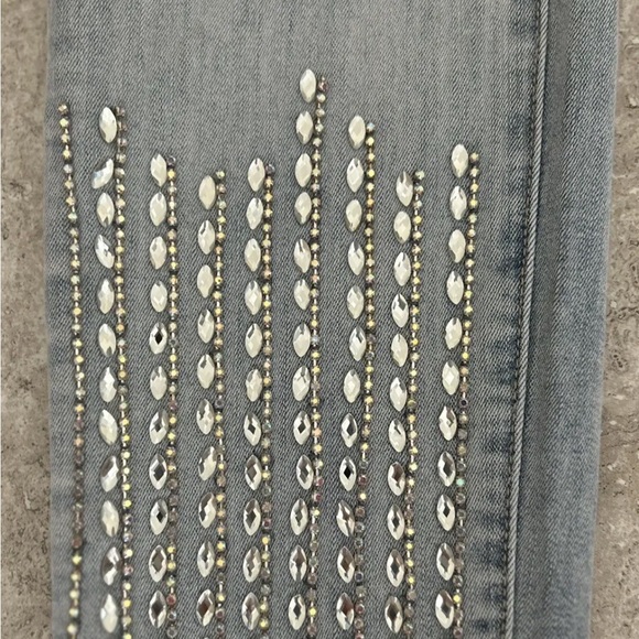 Frank Lymon Blue Denim Size Small Jeans Beaded - Picture 3 of 6